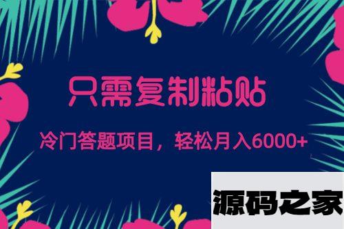 只需复制粘贴，稳赚不亏的冷门答题项目，轻松实现每月6000元收入